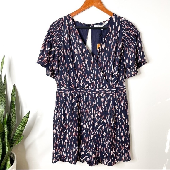 Collective Concepts Navy Debbie Printed Romper - Picture 2 of 8